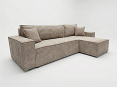 Narożnik Modena 230x52x130 cm z funkcją spania i pojemnikiem sztruks beżowy do salonu - Miniaturka zdjęcia nr 2