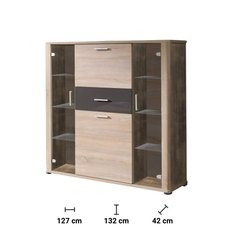 Kredens Fill 127 cm do sypialni salonu dąb sonoma - Miniaturka zdjęcia nr 2