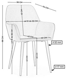 Krzesło IVO 55x88x54 cm tapicerowane welurem pikowane do jadalni lub salonu czarne - Miniaturka zdjęcia nr 10