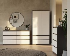 Szafa otwierana Malwa SS-90 180x90x60 cm do sypialni antracyt biel - Miniaturka zdjęcia nr 10