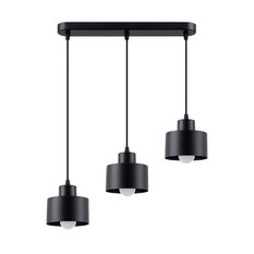 Lampa wisząca SAVAR 3 czarna 110x12x46cm nowoczesna E27 do salonu