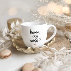 Kubek 300 ml - Kawa czy wino? Złote Serce - Miniaturka zdjęcia nr 1