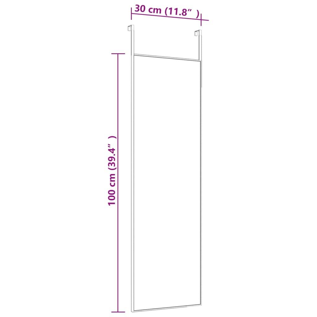 Lustro 30x100 cm do sypialni łazienki szkło i aluminium czarne nr. 4