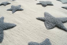 Dywan dziecięcy Wełniany Sea Star Grey 120x180 cm do pokoju dziecięcego kremowy w gwiazdy - Miniaturka zdjęcia nr 7