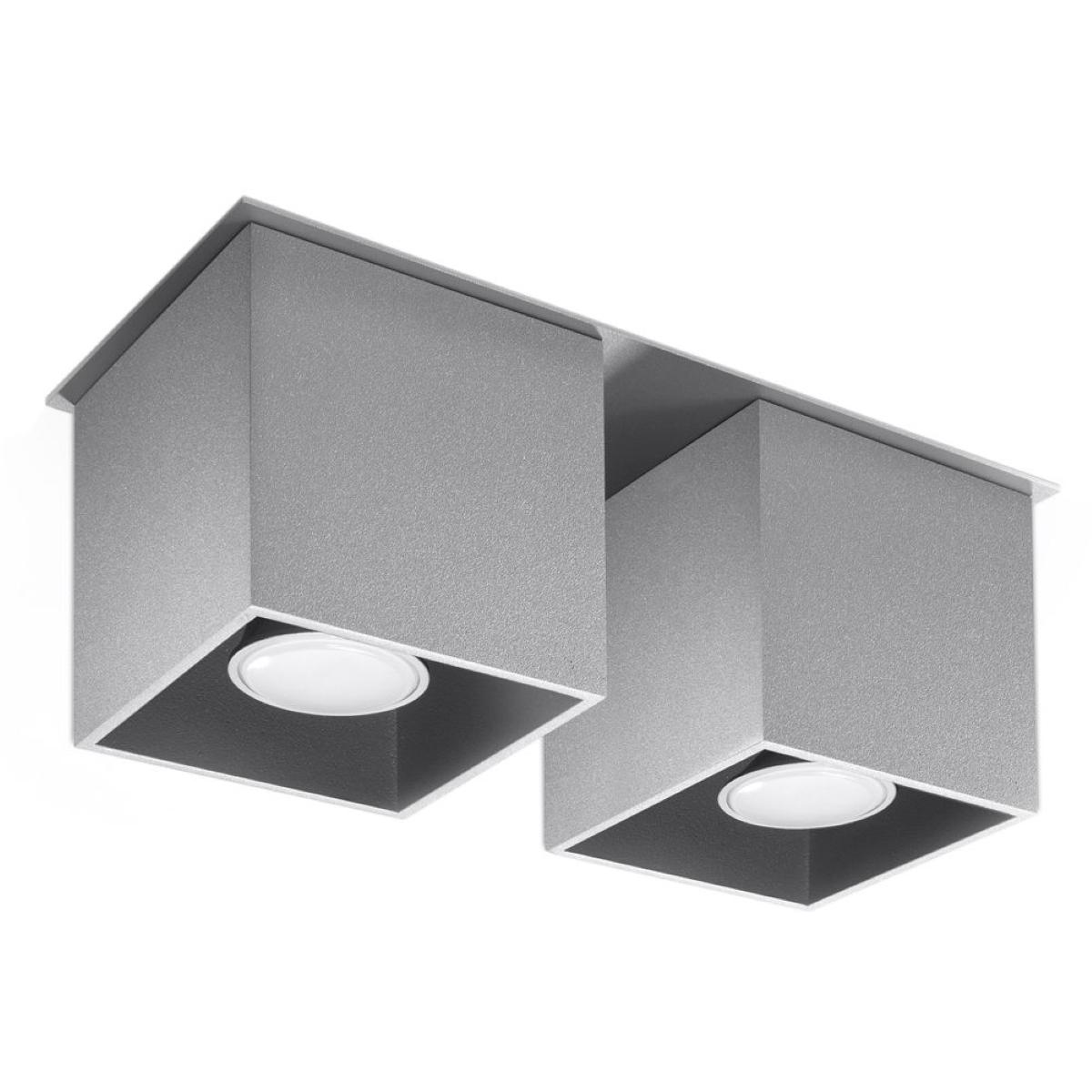 Plafon QUAD 2 szary 12x11x26cm GU10 nowoczesna lampa do salonu nr. 1