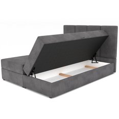 Łóżko kontynentalne 180x200x113 cm tapicerowane podwójne z materacem grafitowe  - Miniaturka zdjęcia nr 11