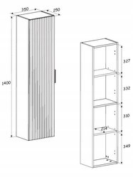 Słupek łazienkowy ADEL 140 cm czarny szafka do łazienki  - Miniaturka zdjęcia nr 8