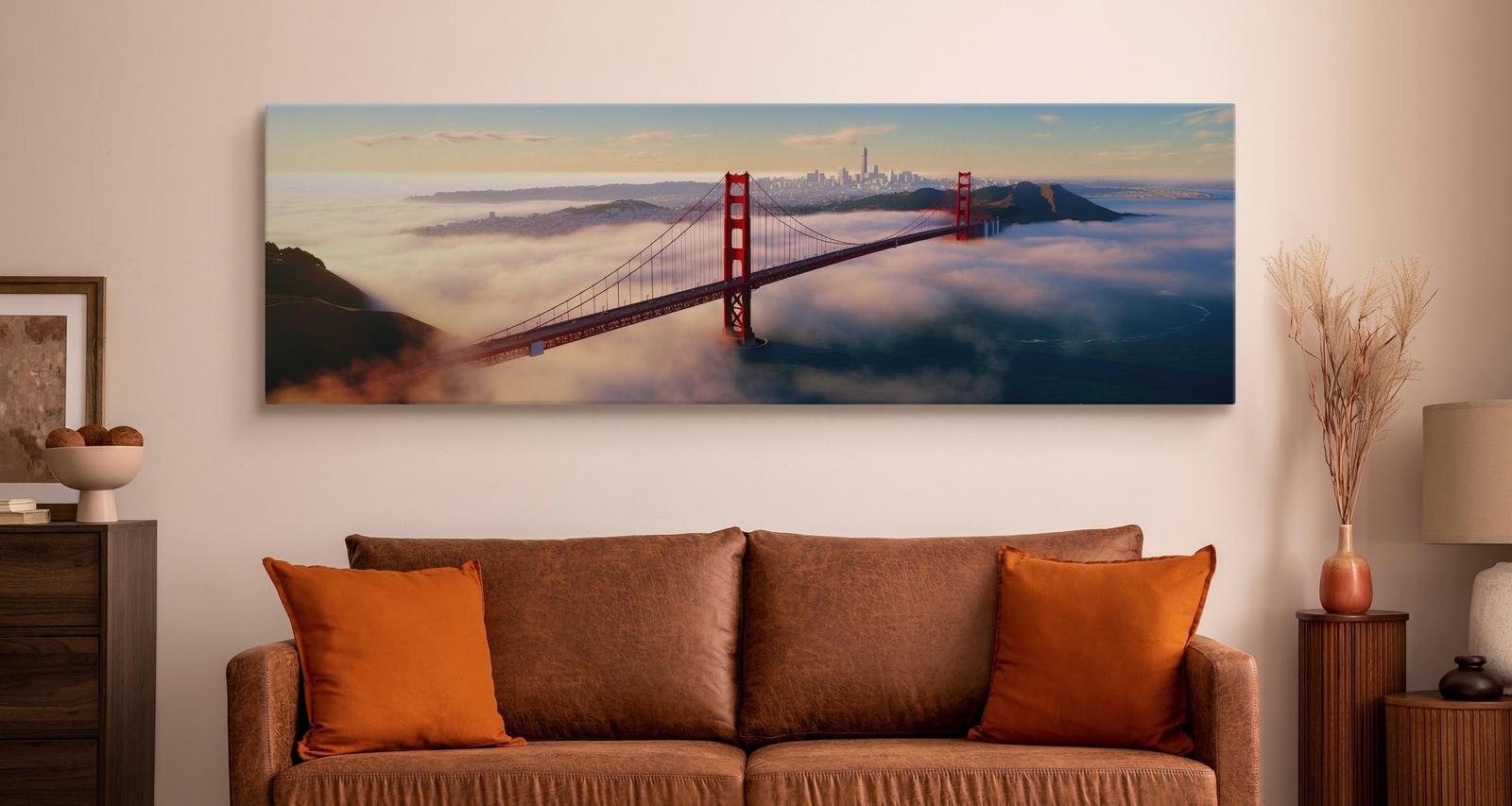 Obraz Do Salonu MOST Golden Gate We Mgle Pejzaż San Francisco 145x45cm nr. 5