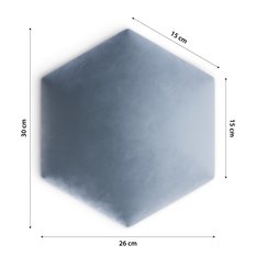 Panele tapicerowane  26x30 cm hexagon magic velvet błękitny - Miniaturka zdjęcia nr 4