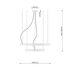 Żyrandol RIO 2 55/78 czarny LED 150x78x78cm nowoczesna lampa wisząca LED do salonu - Miniaturka zdjęcia nr 6