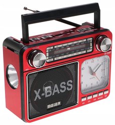 Radio przenośne  18 x 13 x 7 cm z funkcją bluetooth   USB z latarką  czerwone - Miniaturka zdjęcia nr 1