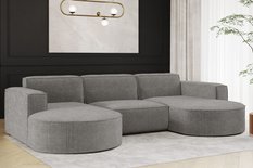 Sofa MODENA STUDIO 299x165x78 cm w kształcie U bez funkcji spania do salonu NORDIC ciemnoszara - Miniaturka zdjęcia nr 2