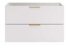 Szafka łazienkowa pod umywalkę 80 cm Aster White biała wisząca gładka 2 szuflady  - Miniaturka zdjęcia nr 2