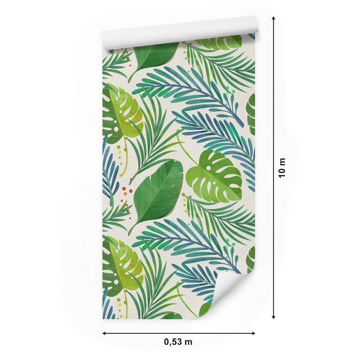 Tapeta, Zielone Liście Egzotyczne, Bananowiec, Monstera, Nowoczesny Desing nr. 2