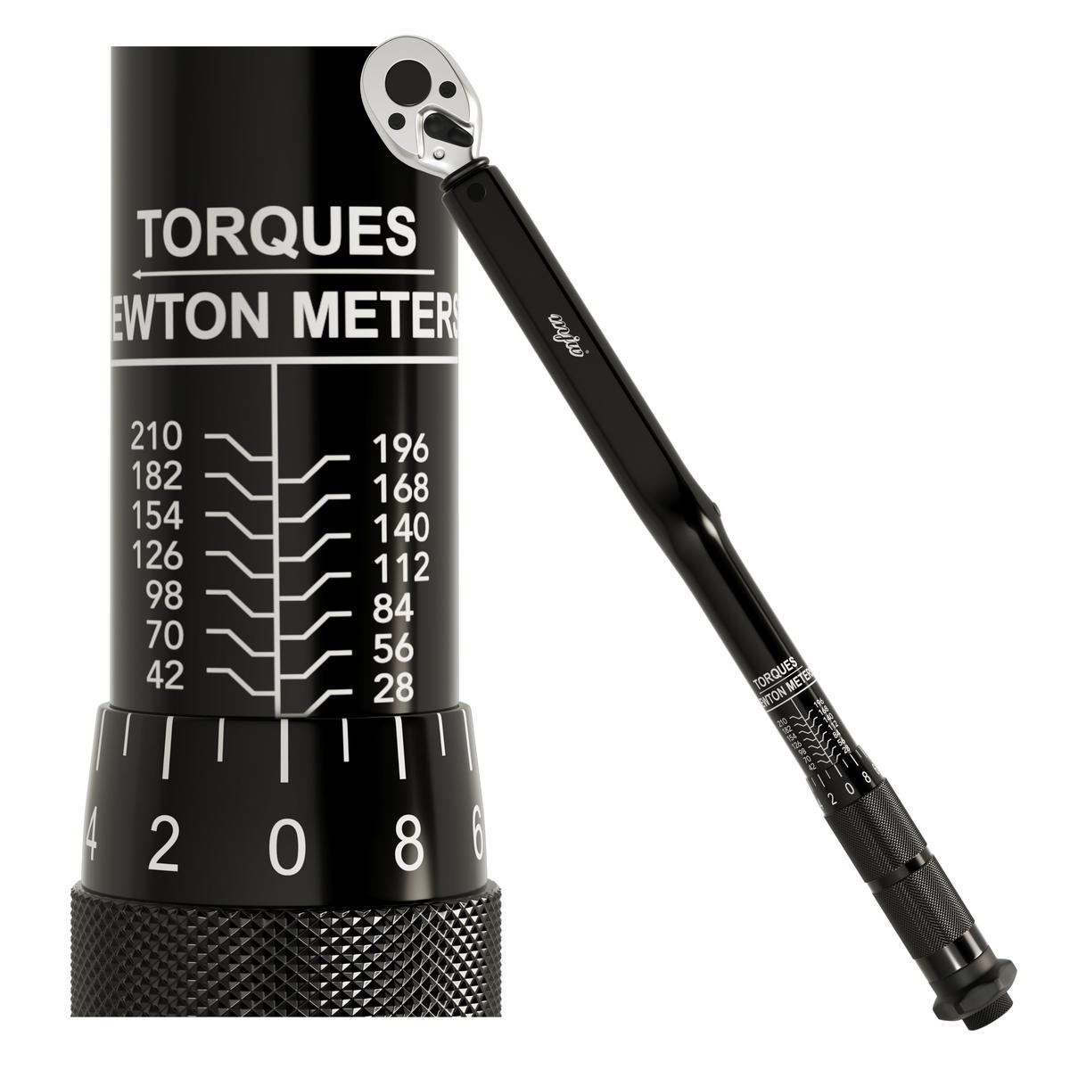 Klucz dynamometryczny 1/2" przedłurzacz miara 28-210 Nm czarny do garażu  nr. 2
