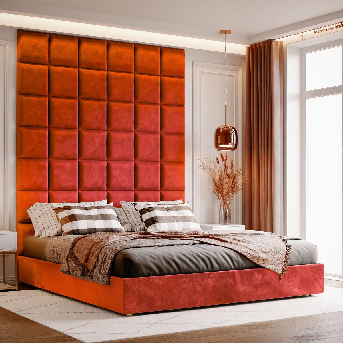 Panele tapicerowane 50x50 na ścianę magic velvet czerwone nr. 5