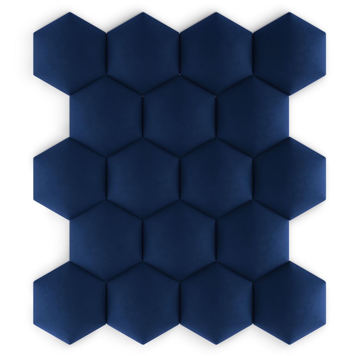 Panele tapicerowane 35x40 hexagon magic velvet granatowy nr. 7