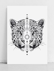 Plakat kot gepard geometria 40x50 cm dekoracja ścienna bez ram  - Miniaturka zdjęcia nr 3