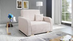 Sofa Lili 85x103x97 cm z funkcją spania do salonu rozkładana sztruks kremowa - Miniaturka zdjęcia nr 3