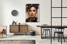 Obraz Złoty PORTRET Kobieca Twarz Styl Glamour Abstrakcja Do Salonu 80x120cm - Miniaturka zdjęcia nr 12