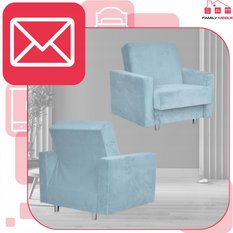 Zestaw wypoczynkowy wersalka fotele jasny błękitny - Miniaturka zdjęcia nr 3