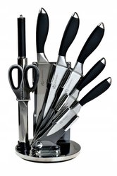 NOŻE Zestaw Komplet NOŻY Kuchennych Na Stojaku OSTRZAŁKA Nożyce Tasak 800 - Miniaturka zdjęcia nr 3