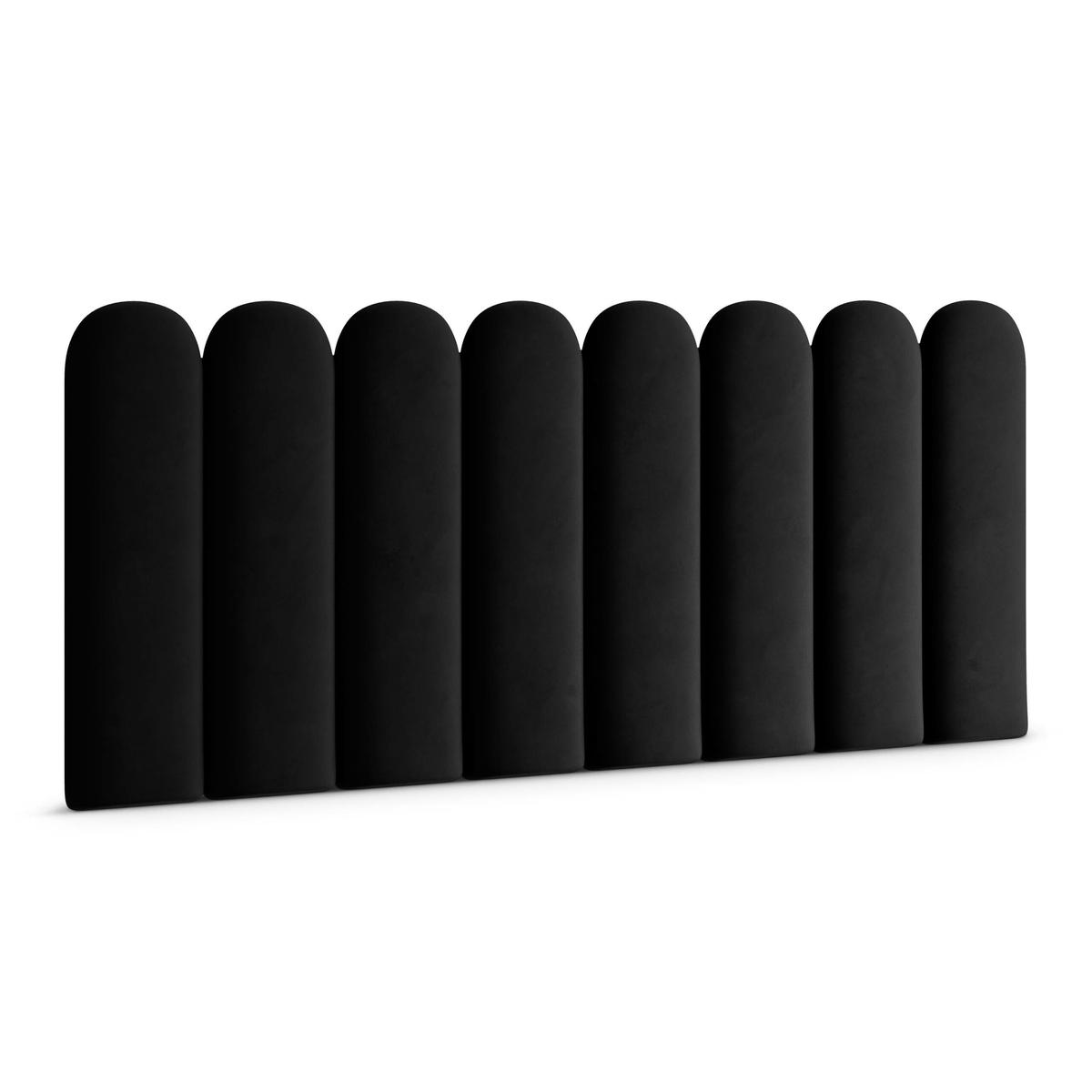 Panele tapicerowane 20x80 cm na ścianę płotek czarny magic velvet 