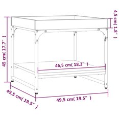 Stolik kawowy 49,5x49,5x45 cm z praktyczną półką przydymiony dąb do salonu - Miniaturka zdjęcia nr 9