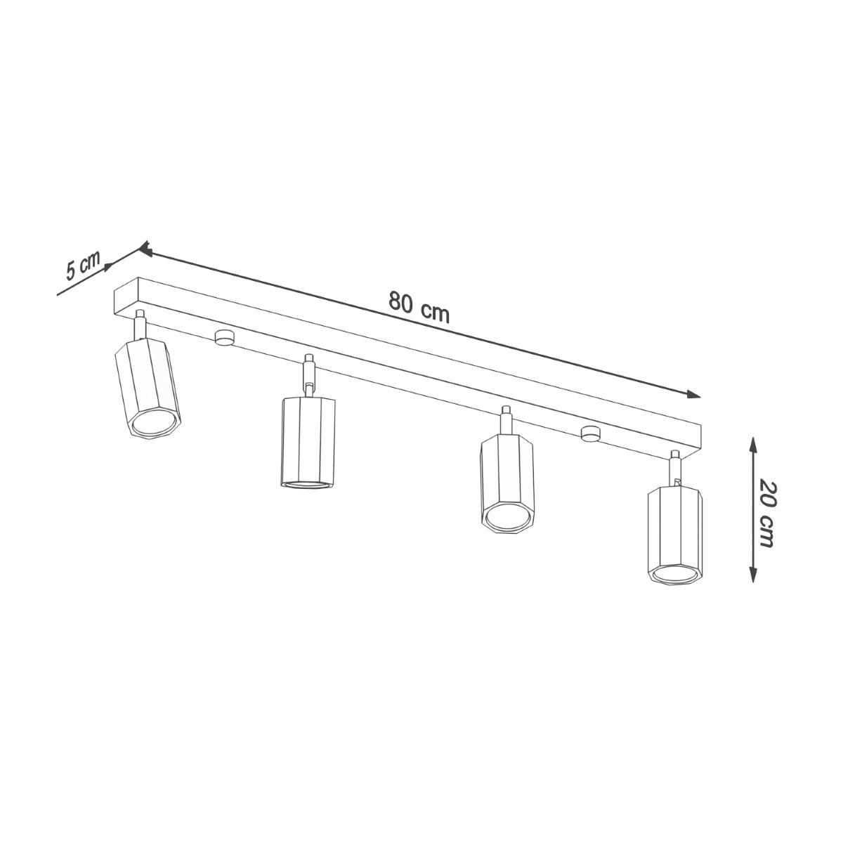 Plafon ZEKE 4 dąb 20x5x80cm nowoczesna lampa GU10 do salonu  nr. 4