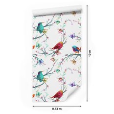 Tapeta – Kolorowe ptaki na kolorowym tle  - Miniaturka zdjęcia nr 2