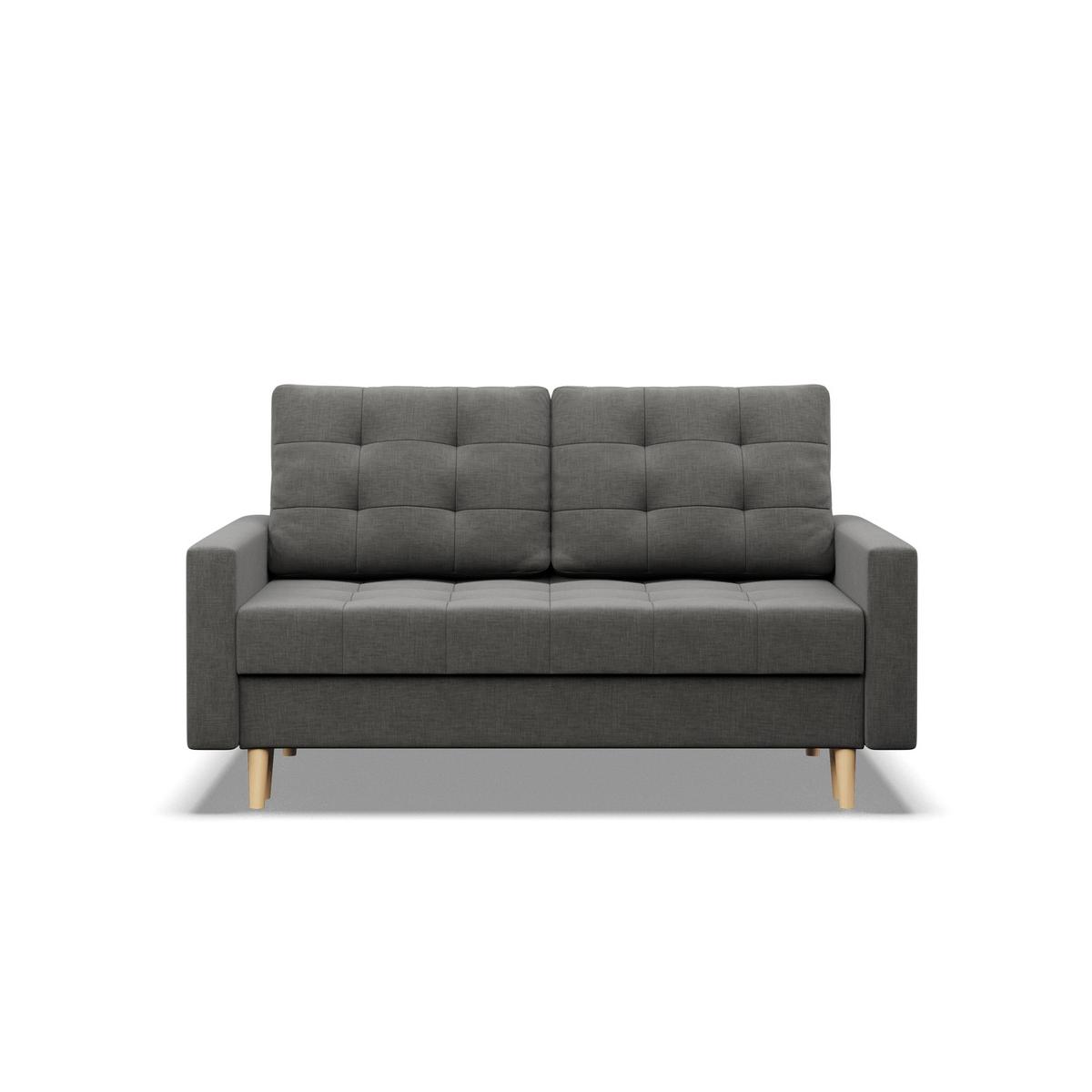 Sofa ELMA 152x92x92 cm 2-osobowa skandynawska rozkładana z pojemnikiem na nóżkach do salonu ciemna szara nr. 2