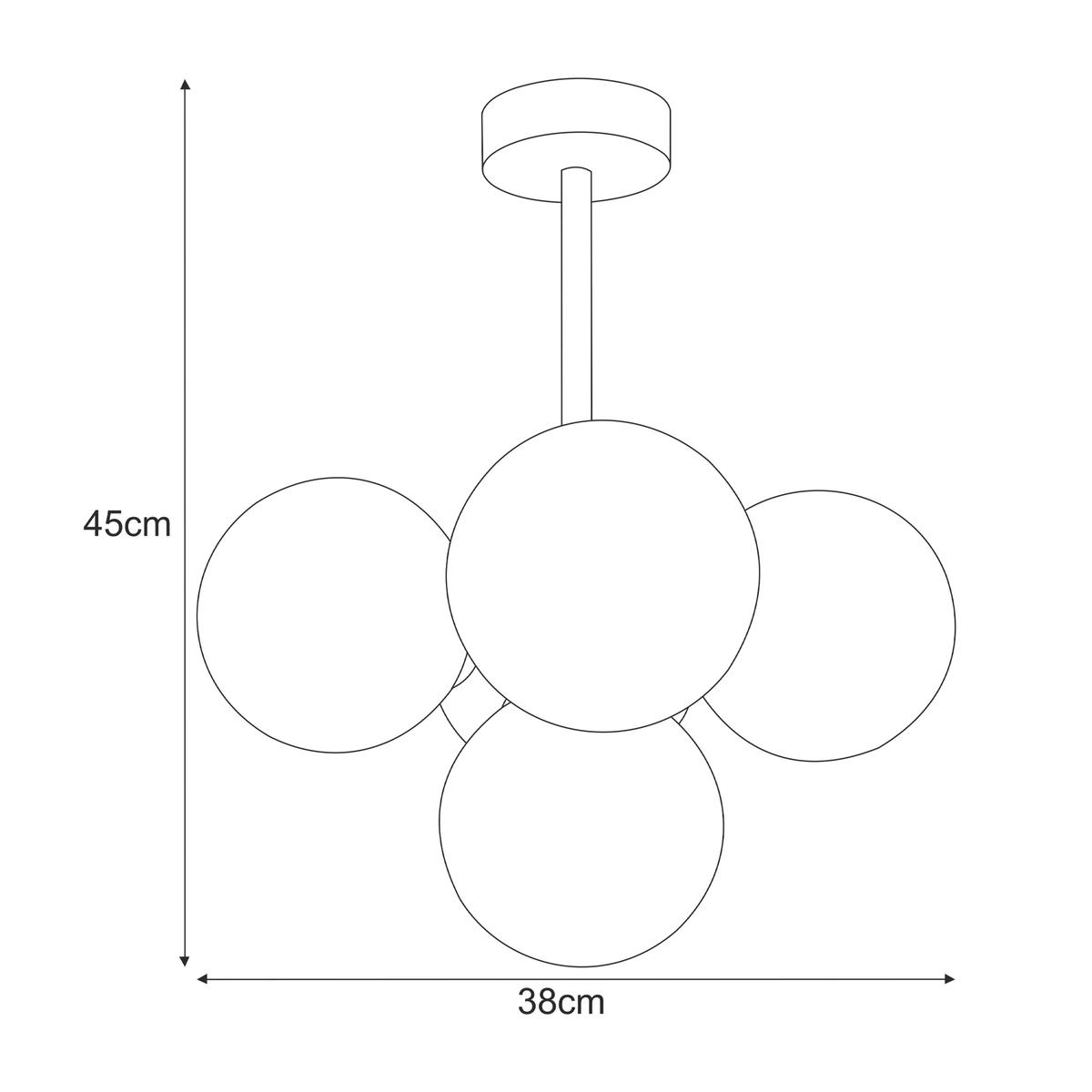 Lampa sufitowa K-5361 INEZ 38x45x38 cm do salonu lub pokoju czarny/biały nr. 6