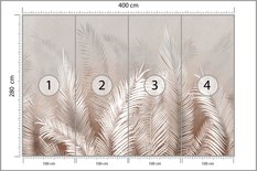 Fototapeta Liście PALMOWE Rośliny Natura 400x280  Dekoracja do Salonu z Modnym Efektem 3D - Miniaturka zdjęcia nr 2