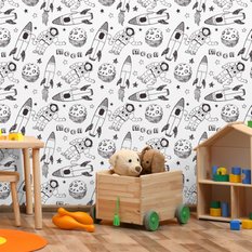 Tapeta Do Pokoju Dzieci KOSMONAUCI Planety Rakiety  - Miniaturka zdjęcia nr 5