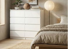 Komoda MARTUSIA 100x97x40 cm z szufladami 8 szuflad do sypialni i salonu biała - Miniaturka zdjęcia nr 1