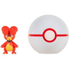 POKEMON CLIP 'N' GO ZESTAW JAZWARES ORYGINALNA FIGURKA MAGBY + PREMIER BALL - Miniaturka zdjęcia nr 2