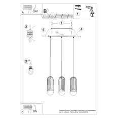 Lampa wisząca BRINA 3L biała 115x12x54cm nowoczesna G9 do salonu - Miniaturka zdjęcia nr 11