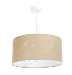 Lampa wisząca BOHO lniano jutowa beżowa z motywem roślinnym do salonu sypialni biura