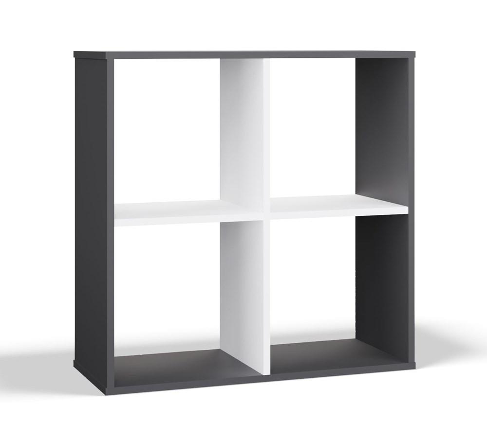 Regał Malax 75x75x30 cm do sypialni salonu antracyt biały