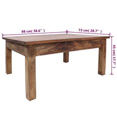  Stolik kawowy 98 x 73 x 45 cm do salonu pokoju dziennego z drewna odzyskanego  - Miniaturka zdjęcia nr 7