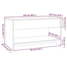 Stolik kawowy 102x50x52,5 cm z ukrytym schowkiem pod rozkładanym blatem dąb sonoma do salonu - Miniaturka zdjęcia nr 9