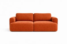 Kanapa z funkcją spania ITALY 253x110x71 cm trzyosobowa sofa rozkładana tkanina FLOW pomarańczowy - Miniaturka zdjęcia nr 3