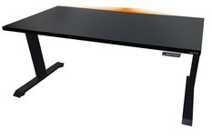 Biurko gamingowe elektryczne model 1 LOW 160x80x70-118 cm regulowane nogi LED RGB pilot czarne - Miniaturka zdjęcia nr 3