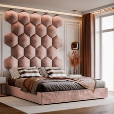 Panele tapicerowane 26x30 hexagon magic velvet różowy - Miniaturka zdjęcia nr 3
