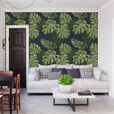 Tapeta do salonu egzotyczne liście monstera zieleń, dekoracja do salonu - Miniaturka zdjęcia nr 5