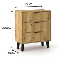 Komoda Scandi 81,5x70x39 cm do salonu sypialni slim dąb artisan - Miniaturka zdjęcia nr 3