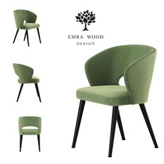 Krzesło DELUXE KR-8 50x60x85 cm welurowe do jadalni zielony