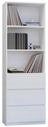Regał MODERN 180x60 cm biały z trzema szufladami do sypialni, biura lub salonu