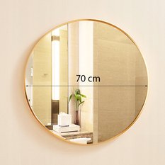 Lustro 70 cm ścienne łazienkowe okrągłe w złotej ramie loft do łazienki - Miniaturka zdjęcia nr 2