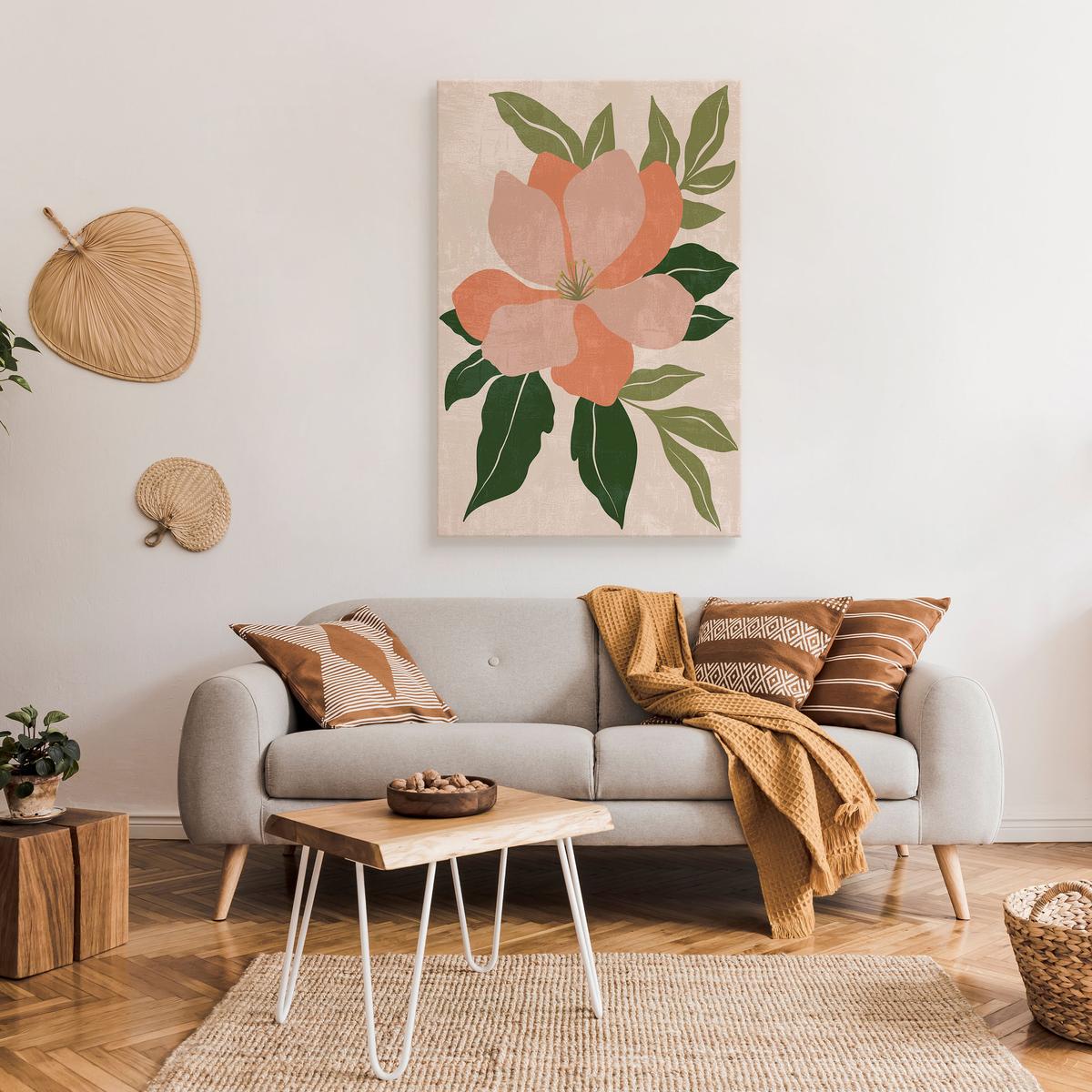 Duży Obraz Do Salonu Tropikalny Kwiat Natura Styl Boho Minimalizm 80x120cm nr. 3